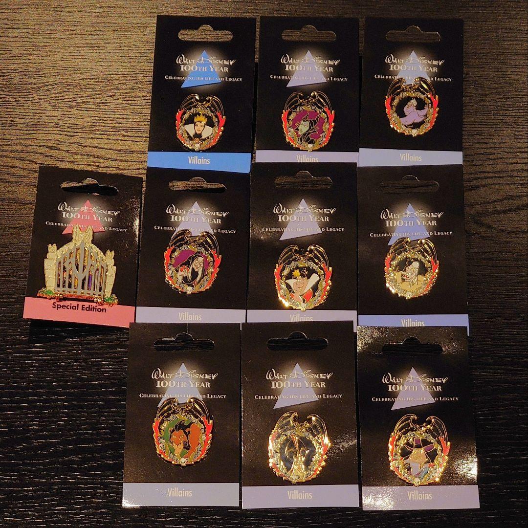 ウォルト・ディズニー 生誕100周年 ディズニーストア ヴィランズ ピンバッジ
