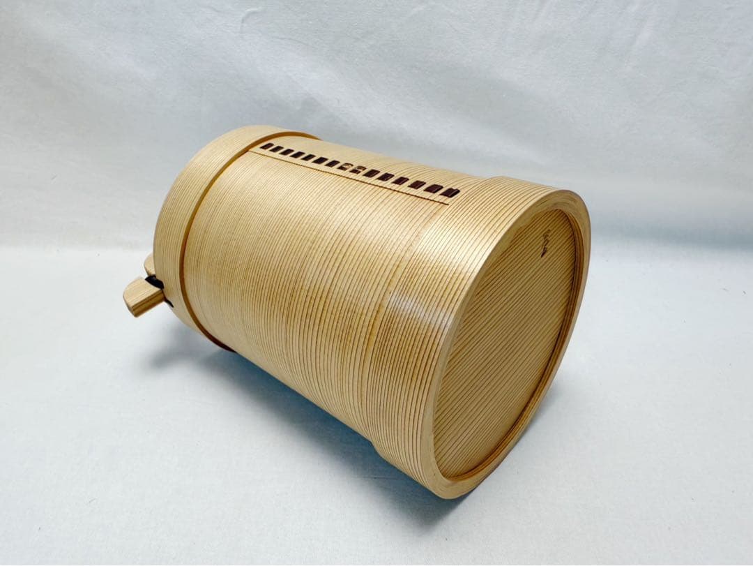 未使用 華道具 木具師 高木又三作 栗山桶 花入 手桶花器 銅落とし 刻印 共箱