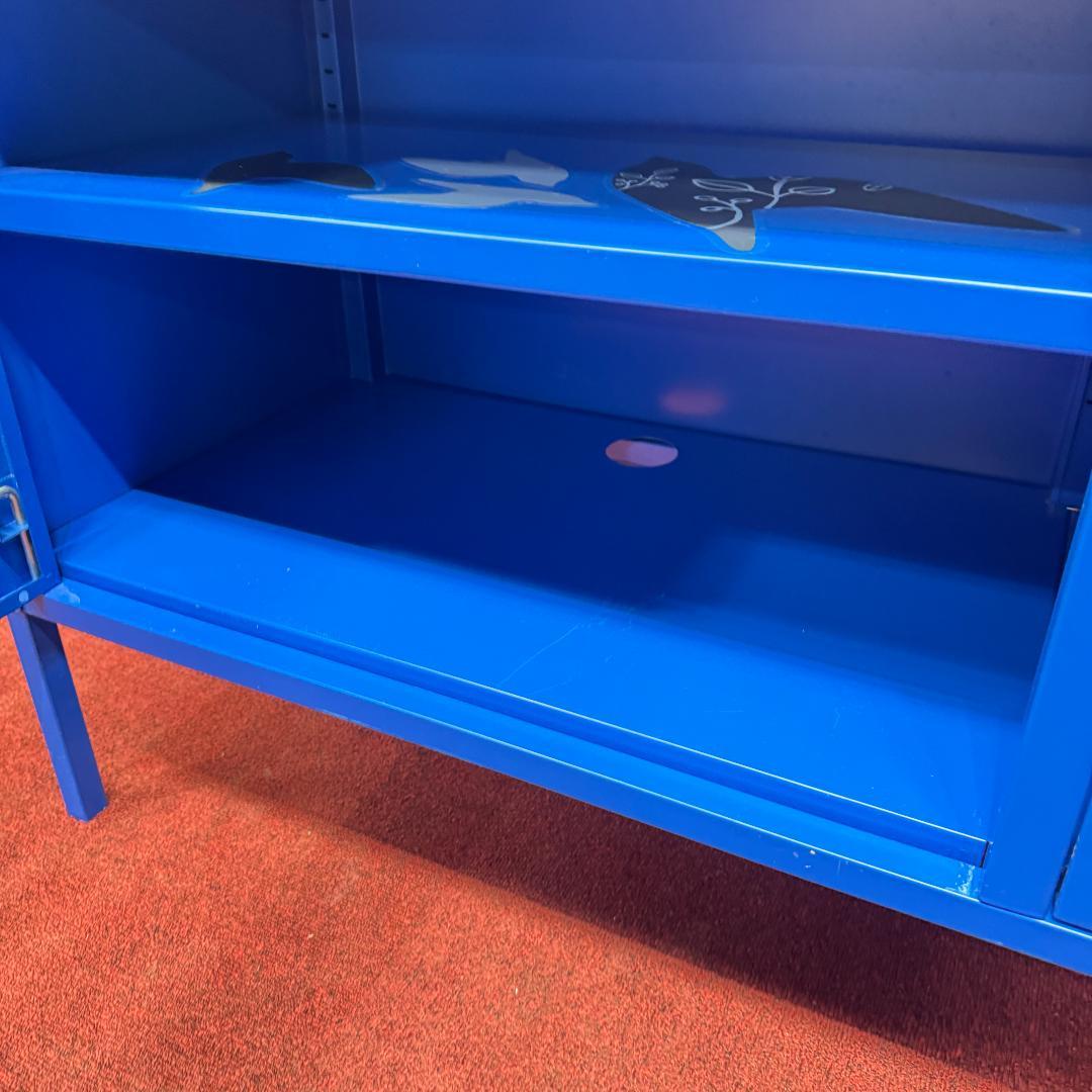 東京23区送料無料　美品イケア　キャビネット　ブルー色　洗浄/除菌済み