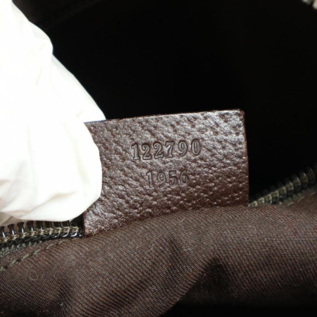GUCCI グッチ GGキャンバス ハーフムーン　ワンショルダーバッグ 金具　茶