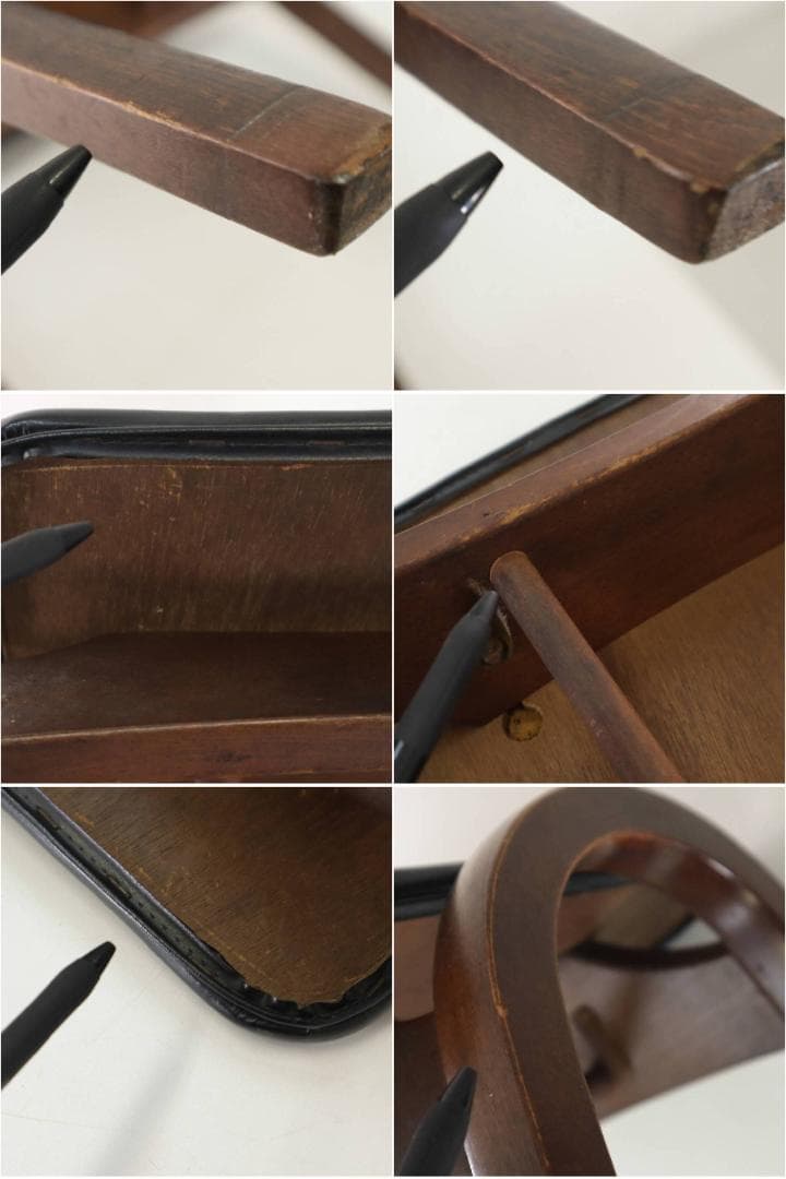 秋田木工 IDC大塚 No.202 剣持勇 スタッキングスツール 黒 PVC①