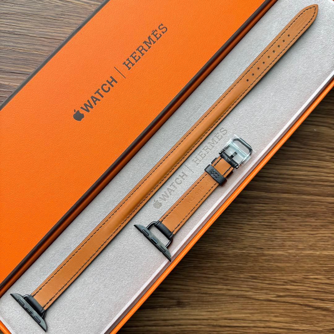 2360 Apple Watch エルメス　ブラック　ドゥブルトゥール　二重