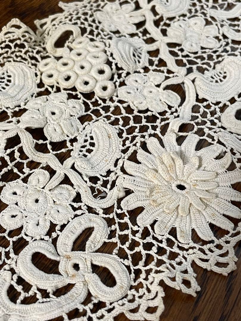 1880年代 フランス アイリッシュクロシェレース つけ襟 ビッグカラー