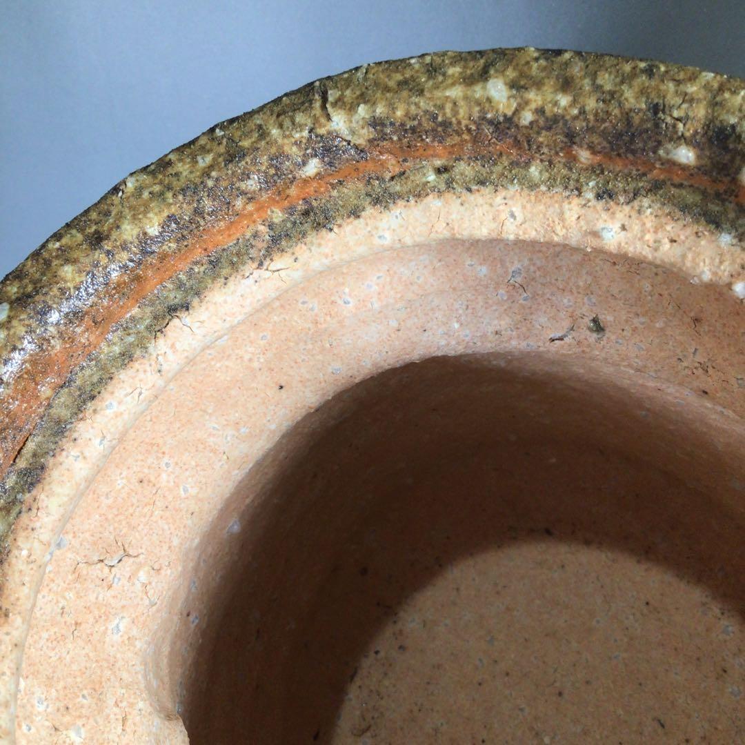 Ｎ６６６　水指　『信楽焼』『普門窯　小川青峰造』『耳付水指』　共箱　茶道具