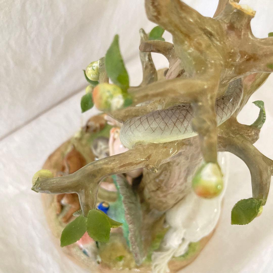 超希少【MEISSEN】 オールドマイセン アダムとイブ フィギュリン 置物