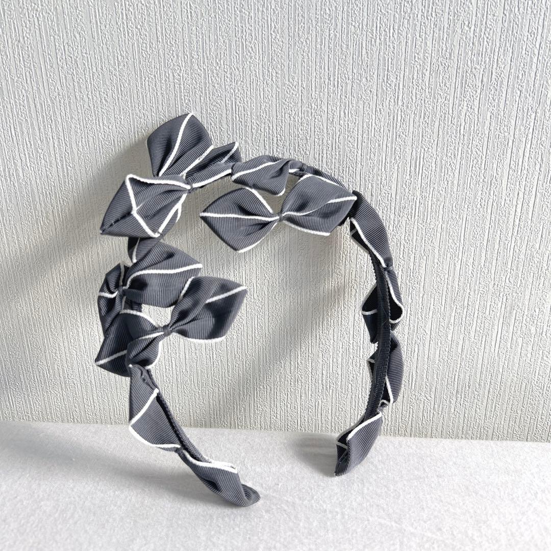 【Jennifer Ouellette】リボン カチューシャ（グレー）【百貨店】