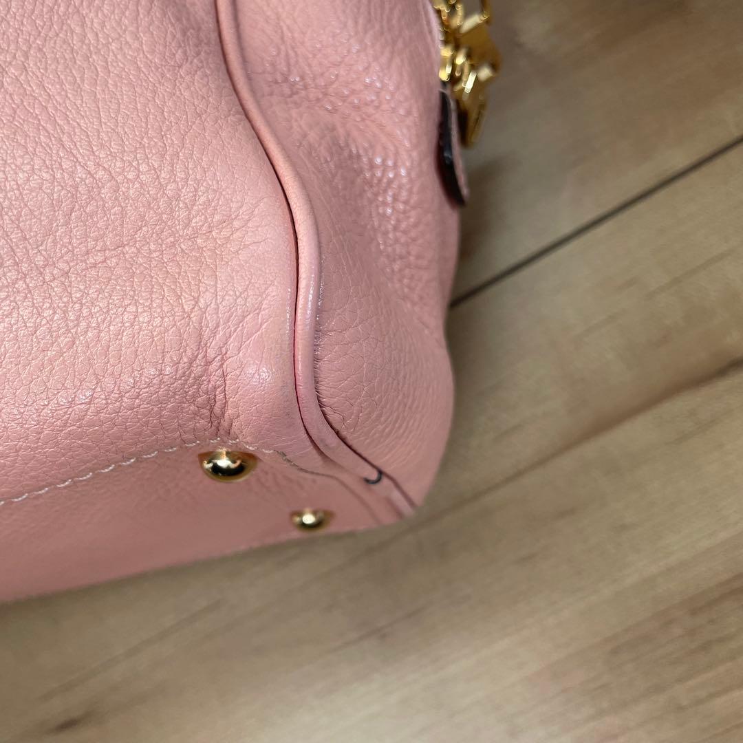 ロエベ　ヘリテージ　ハンドバッグ　ミニボストン　ロゴ型押し