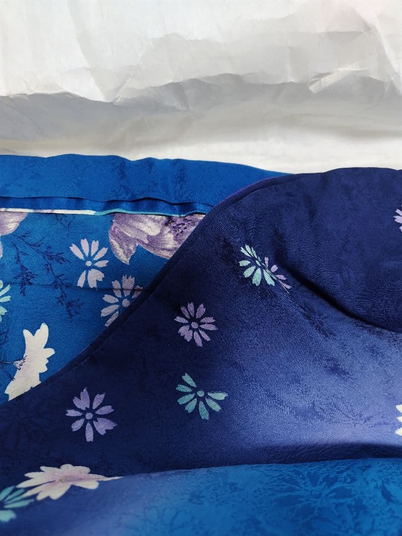 振袖５点セット　正絹　青色　HANAE MORI　成人式