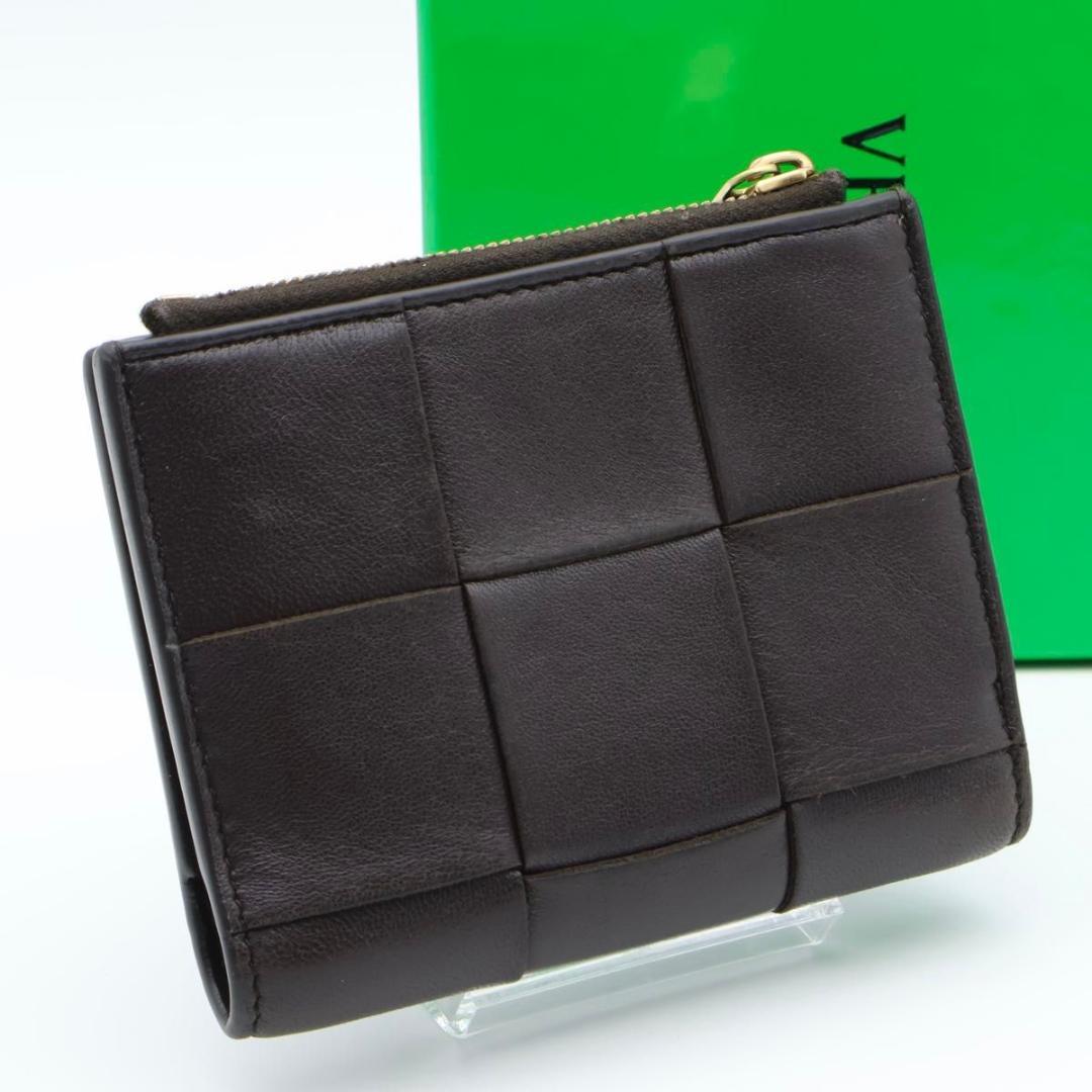 【極美品】BOTTEGAVENETA カセット 二つ折り財布　ブラウン