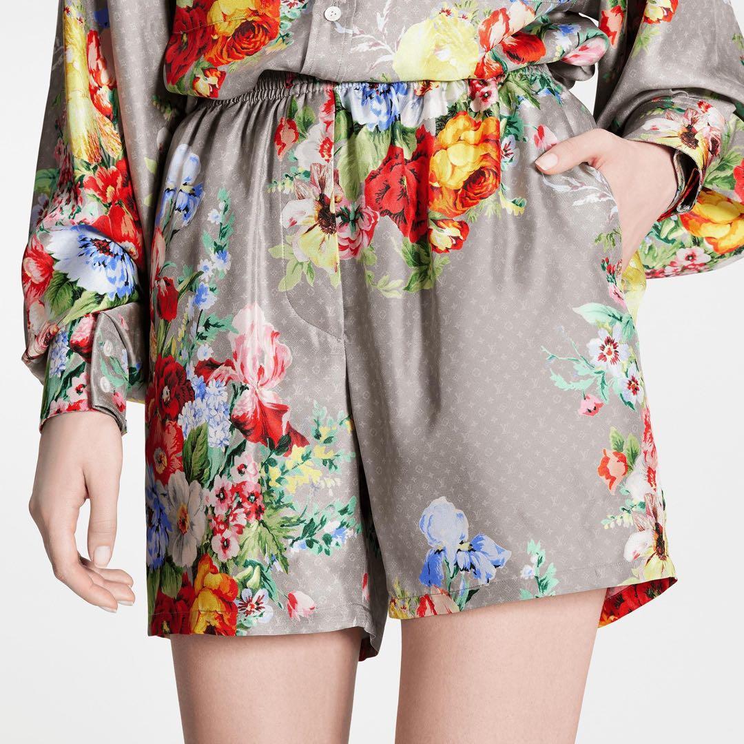 稀少品ルイヴィトンフラワーパンツシルク