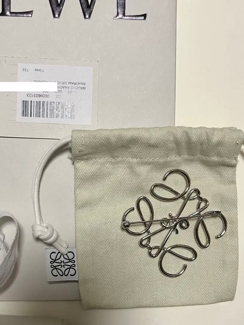 LOEWE　ロエベ　アナグラムブローチ　シルバー　新品未使用