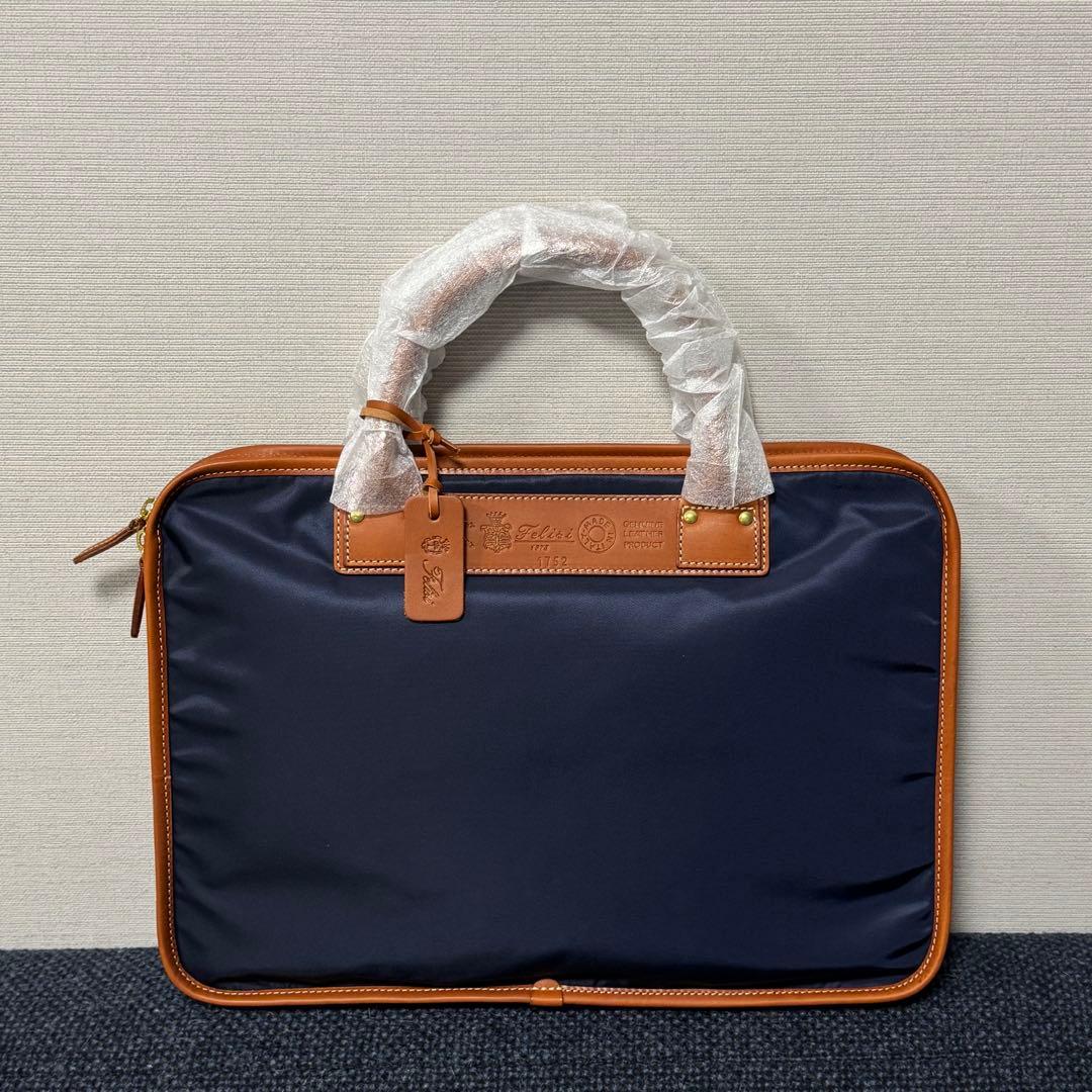 [新品未使用/ 定価¥60,500] Felisi 本革 ネイビービジネスバッグ