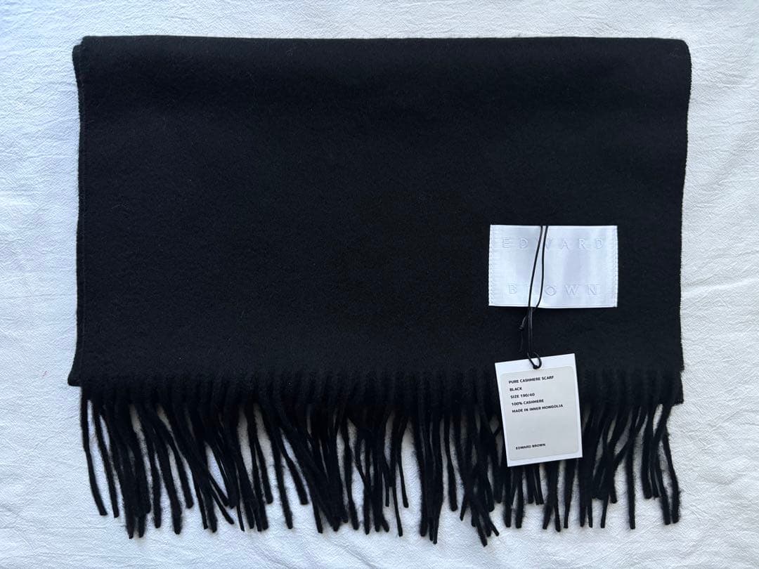 試着のみ EDWARD BROWN エドワードブラウン マフラー black 黒