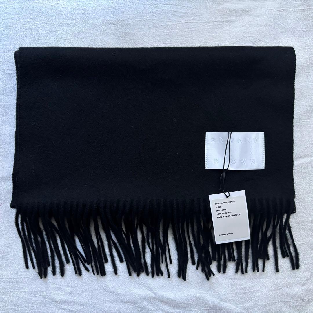 試着のみ EDWARD BROWN エドワードブラウン マフラー black 黒