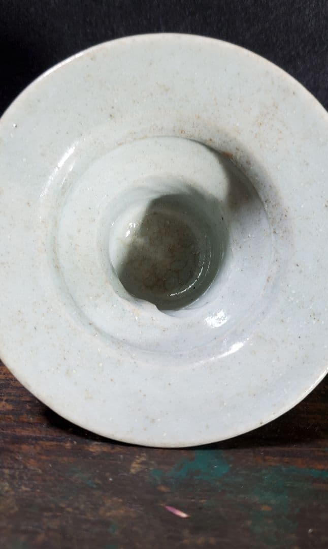 李朝 白磁祭器 白磁盃台