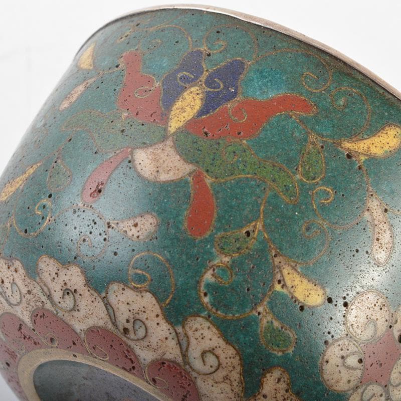 中国　唐物　古七宝内銀張　神獣文　盃　M　R6930