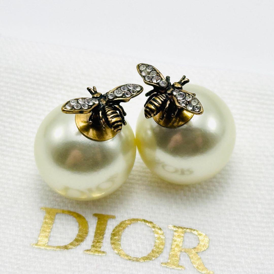 希少　Dior Tribales ピアス　クリスタル　ビー　レジンパール