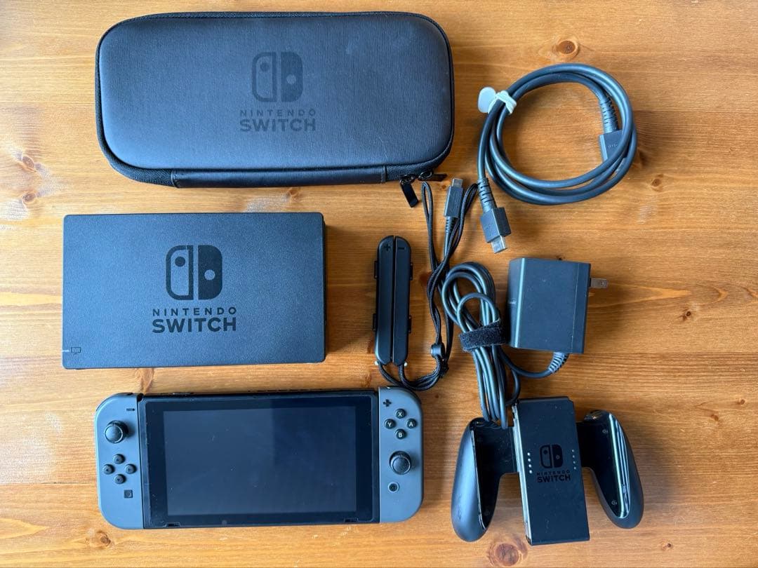 Nintendo Switch 本体 グレー 純正ケース付