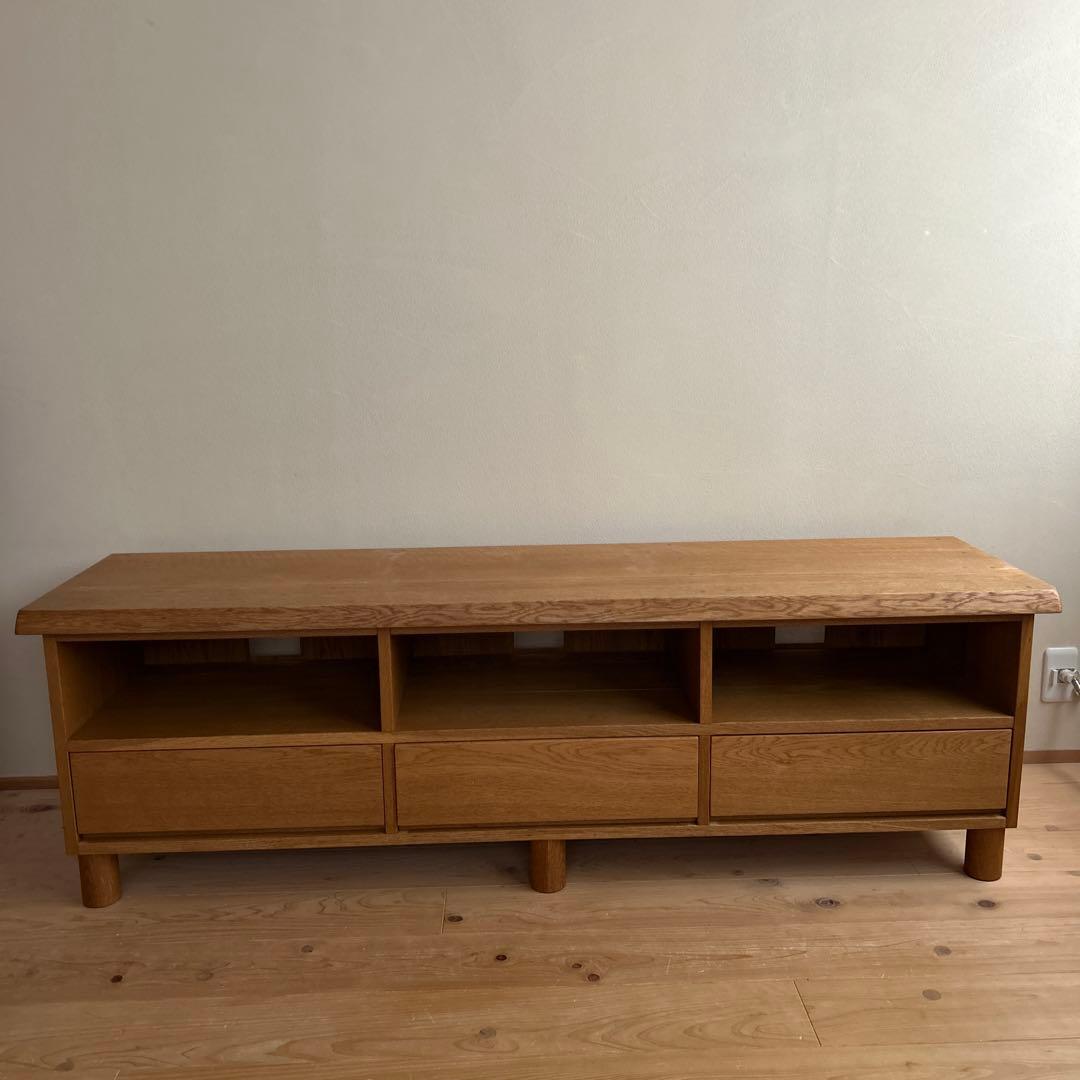 【サカミツ家具】　テレビボード　無垢　ナラ　テレビ台 引き出し付き