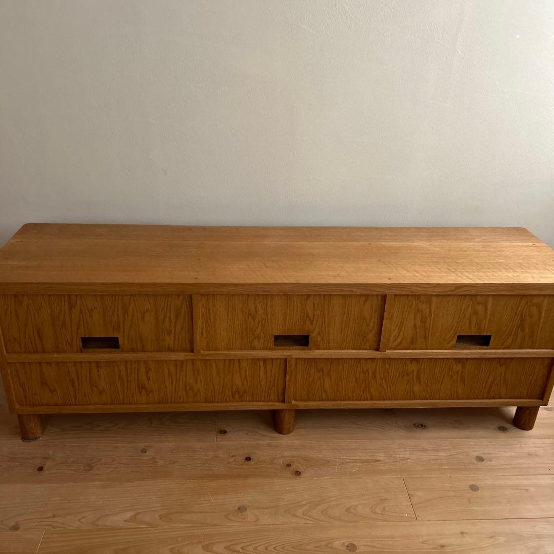 【サカミツ家具】　テレビボード　無垢　ナラ　テレビ台 引き出し付き