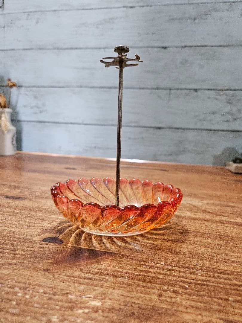 オールドバカラ バンブーローズ クリスタルガラス アクセサリートレイ