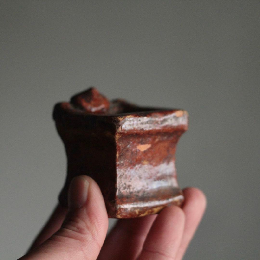 赤楽 一閑人 蓋置 茶道具 利休七種蓋置 古美術 古道具 アンティーク