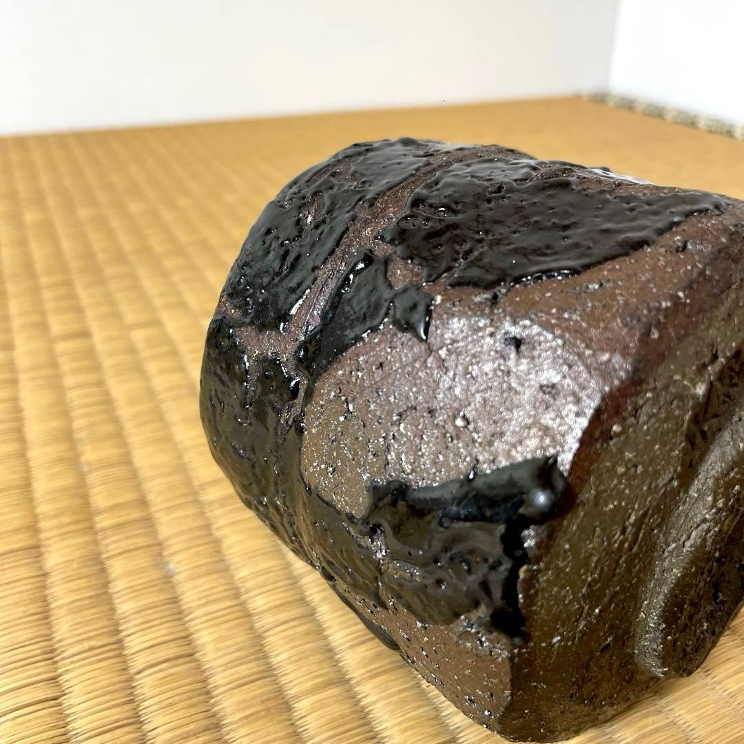 #XG531 陶芸家・天狗寺陶白人 ・引出黒茶碗・銘『玄苔』・共箱・茶碗・茶道具