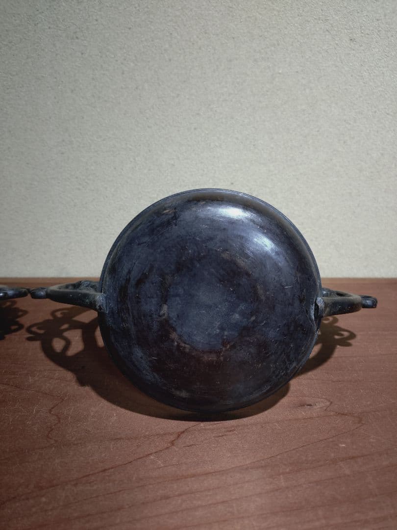 銅製 吊るし 蓮弁紋 灯火器一対 花器 花入れ 古道具 古民具 行燈 行火 灯明