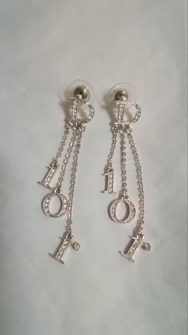 鑑定済み　Christian Dior シルバー ラインストーンピアス