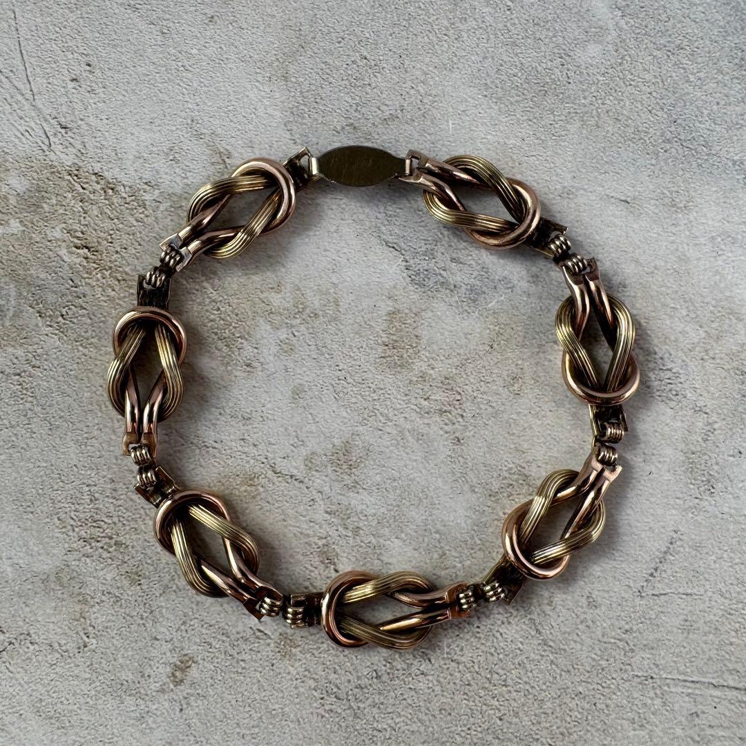 ヴィンテージ ノットリンクブレスレット 12K シルバー925 イタリア製