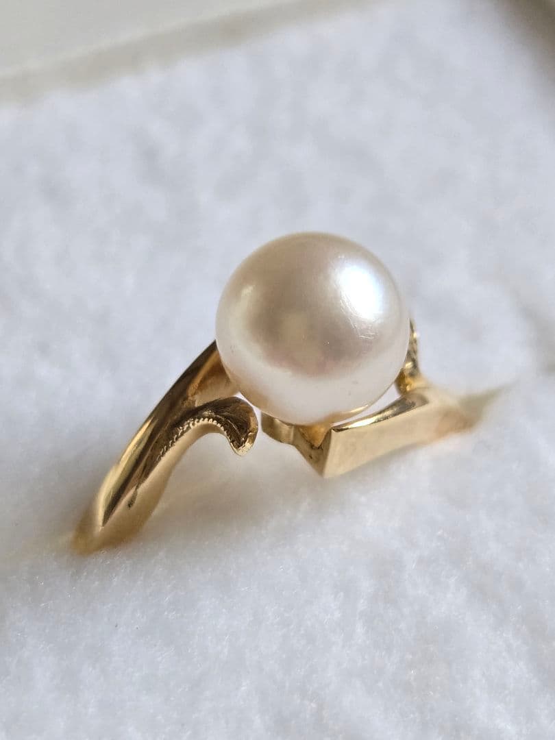 新品同様☆ミキモト MIKIMOTO K18 パール リング 11.5号