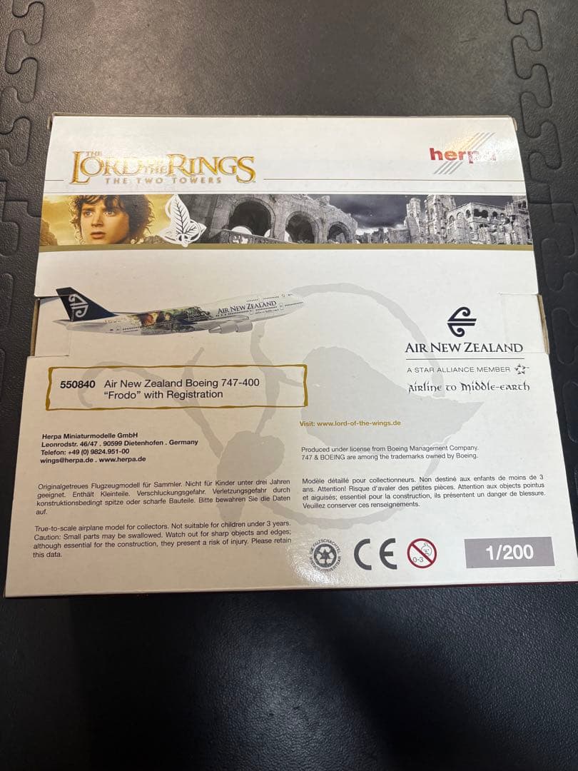 herpa1/200エアニュージーランドボーイング747ロード・オブ・ザ・リング