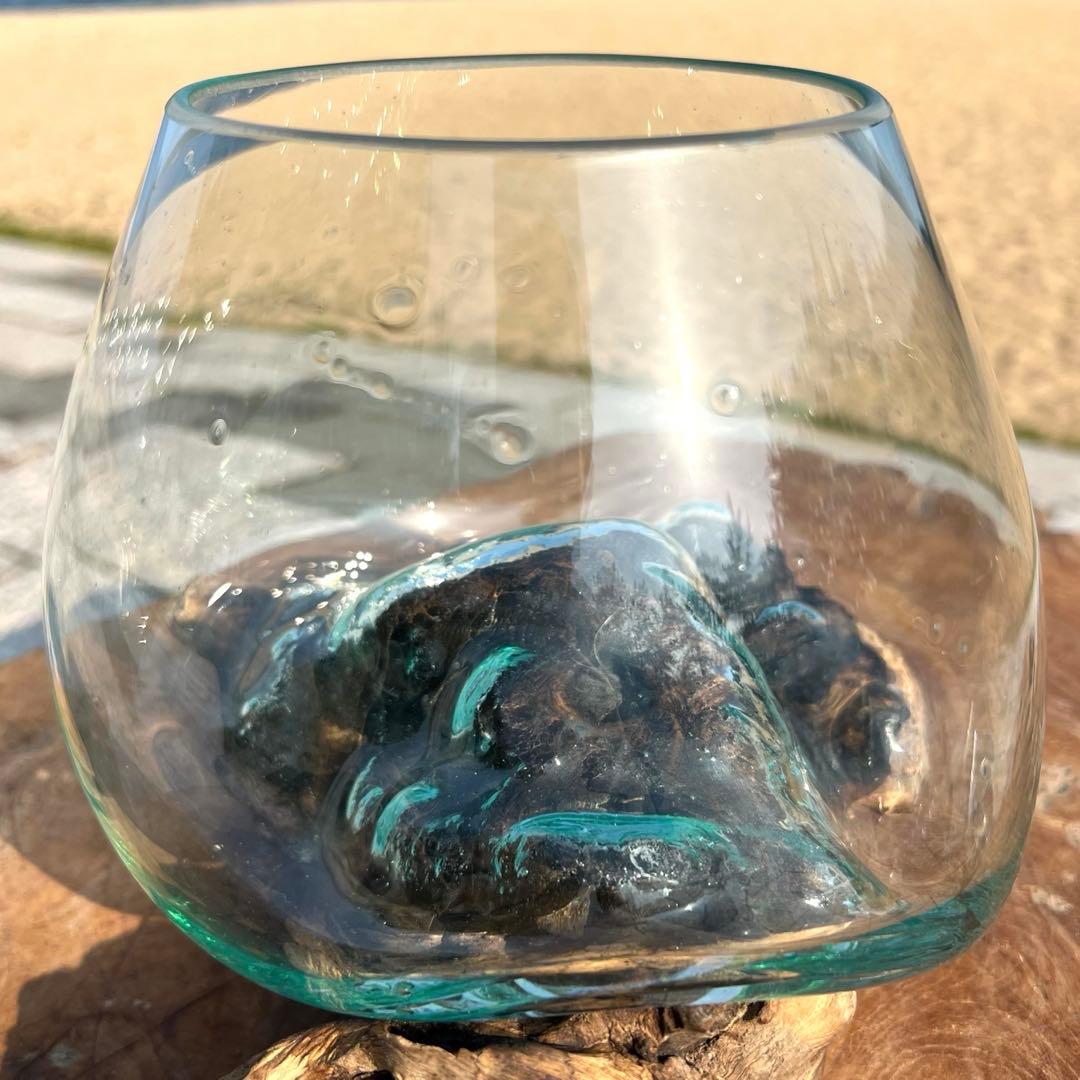 流木ガラス オブジェ中P 花瓶 金魚鉢 ガーデニング テラリウム 観賞魚 容器