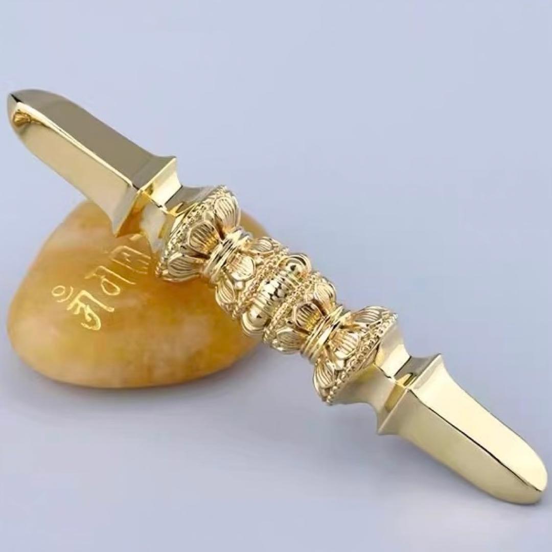 希少　金剛杵　独鈷杵　法具　チベット密教　ビンテージ　バジュラ　仏教美術　黄銅製