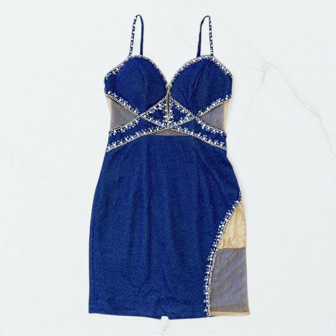 [イルマ]41599 キャバドレス ダークブルー S sugar