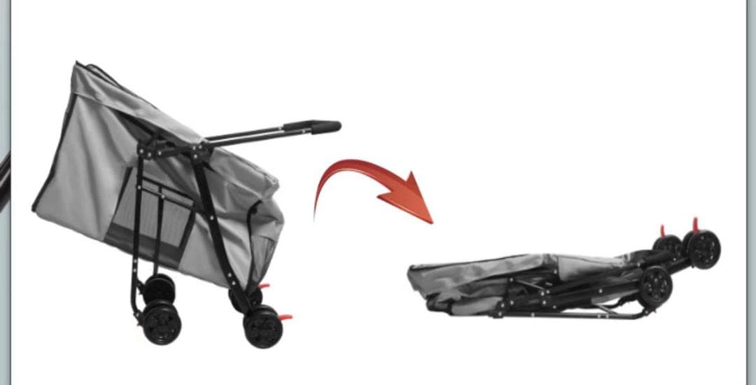 後輪ブレーキ付 散歩/旅行/介護用 折りたたみ 4輪 多頭 取り外し可能