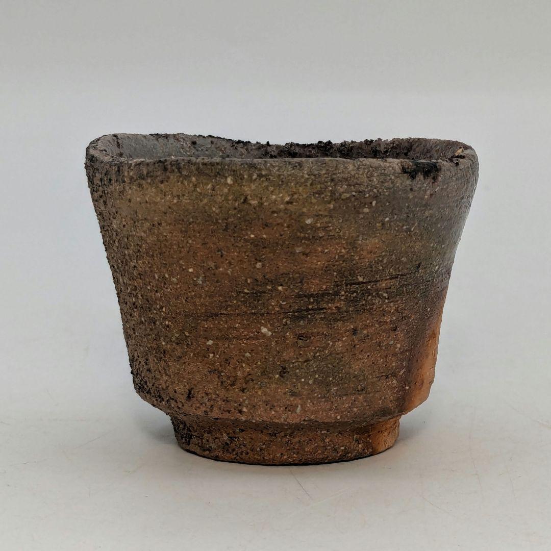 備前市無形文化財 柴岡信義 備前焼 窯変ぐい呑B 共箱共布栞 酒器 酒盃 食器