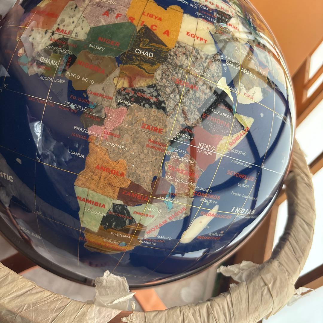 【美品✨希少】天然石✨地球儀✨アンティーク✨インテリア✨コレクション✨シェル