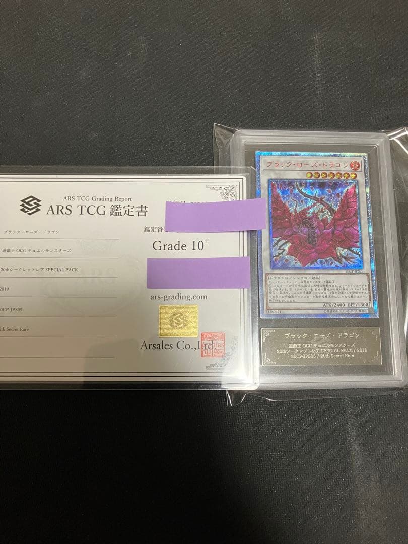 遊戯王　ブラックローズドラゴン 20th ars10+ 鑑定書付き