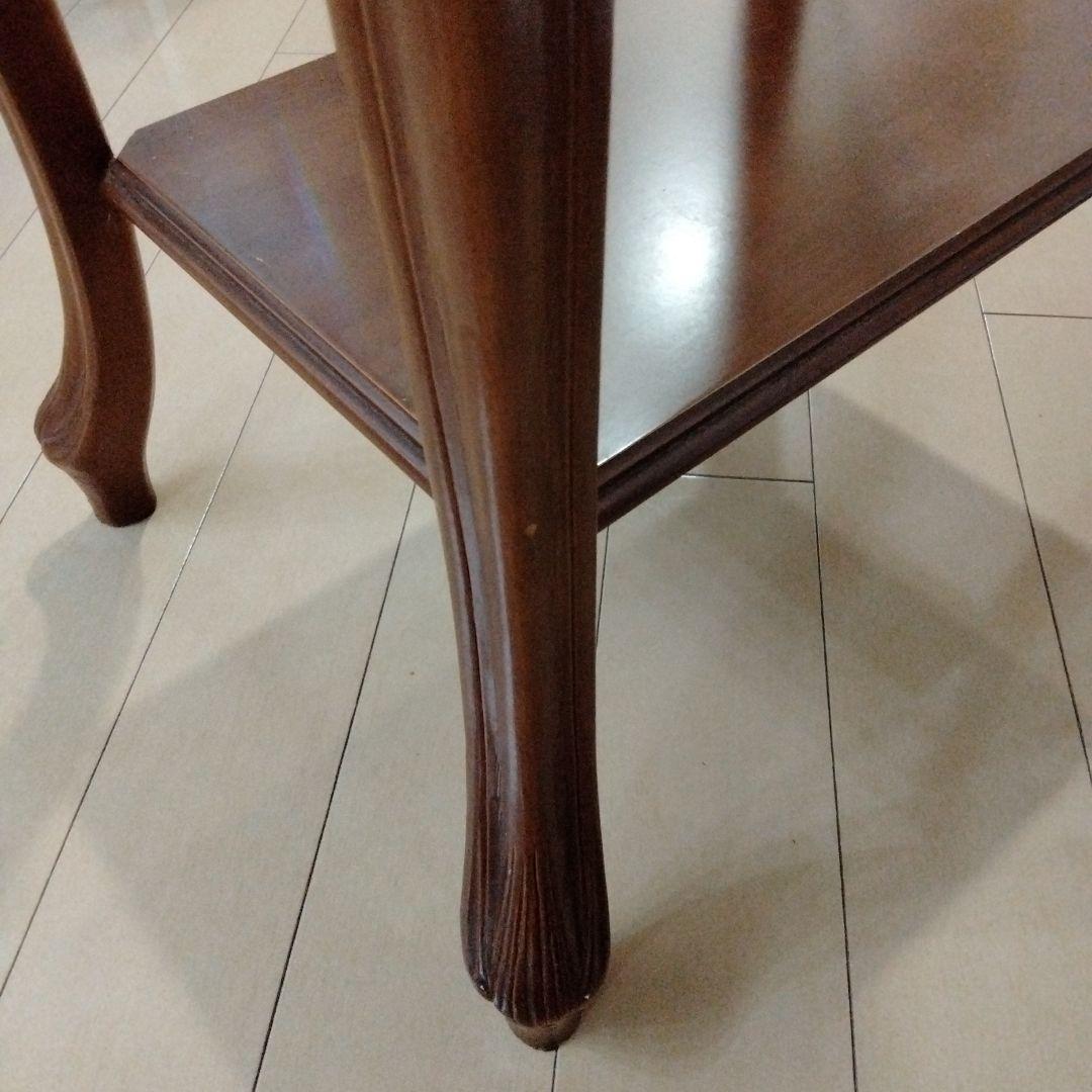 猫足クラシック木製サイドテーブル　アンティーク　ロココ調　イタリア製　西洋家具