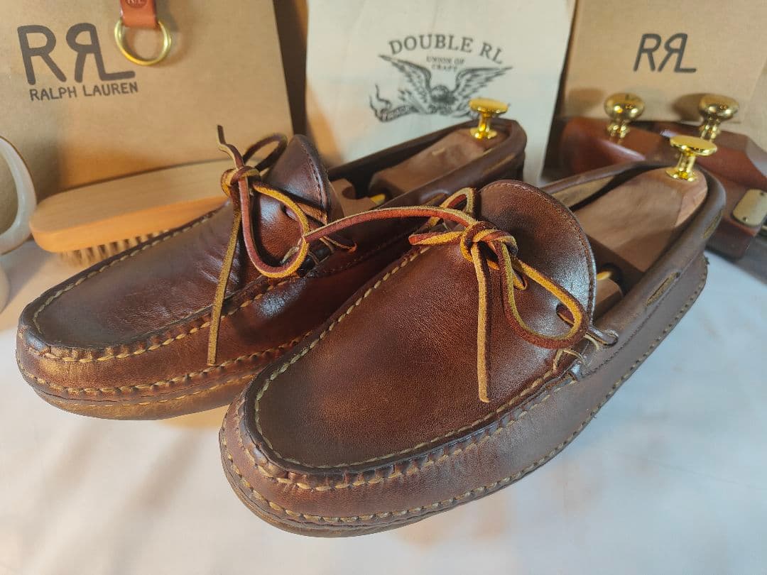 【Vintage】USA製 RALPH LAUREN　モカシンシューズ　高級革靴