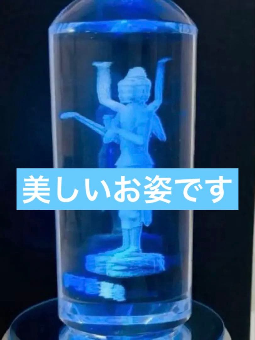【新品】LED照明付3D阿修羅像あしゅら　鉛を含まないK9クリスタルガラス