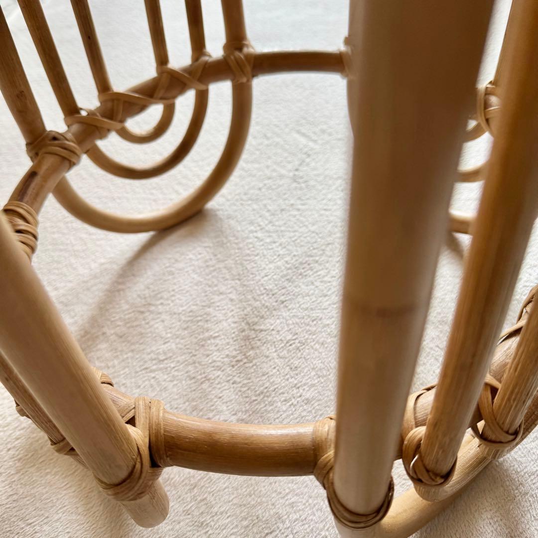 【美品】OYOY オイオイ ラタン レインボー スツール 椅子 丸イス