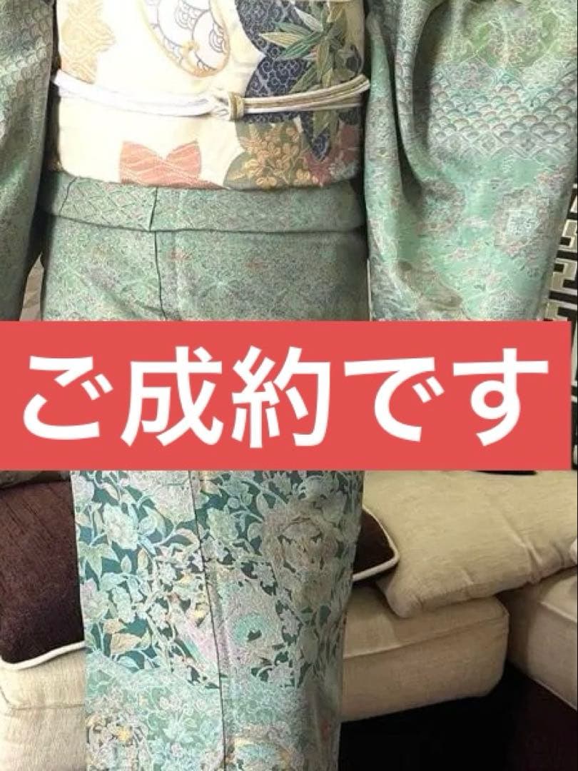 P様　ご成約です くすみカラーの更紗訪問着