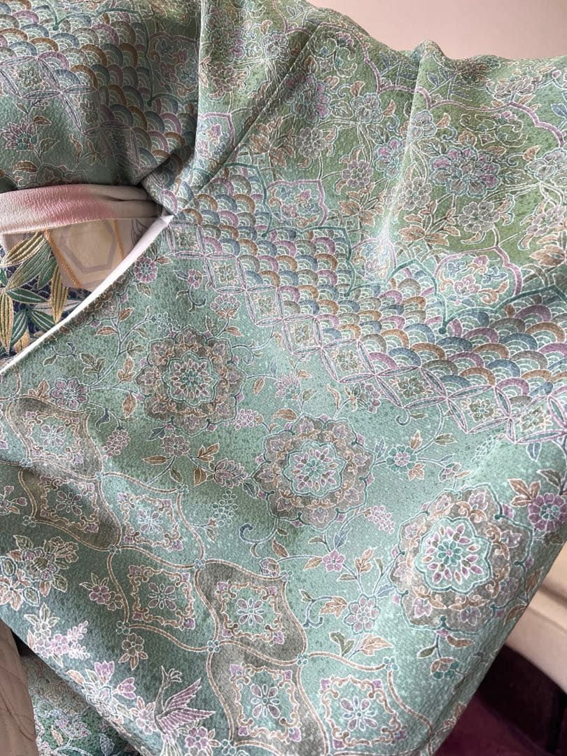 P様　ご成約です くすみカラーの更紗訪問着