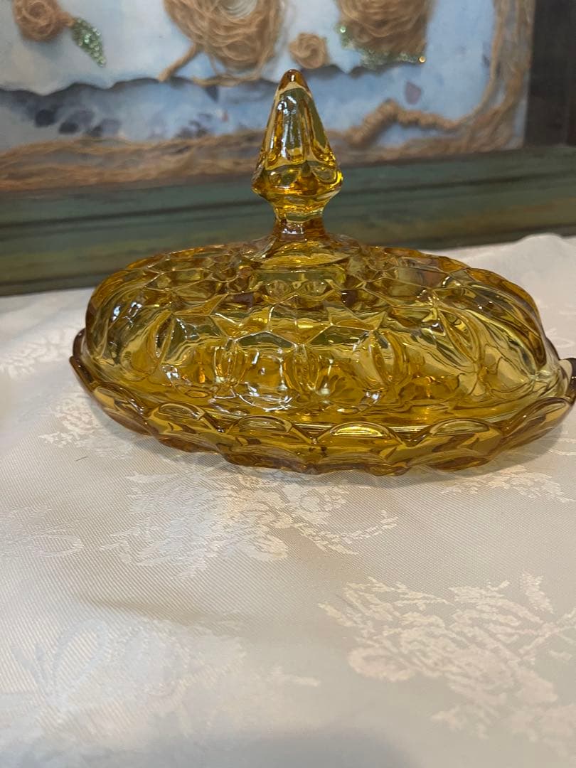 【ヴィンテージ】Anchor Hocking アンバーガラス