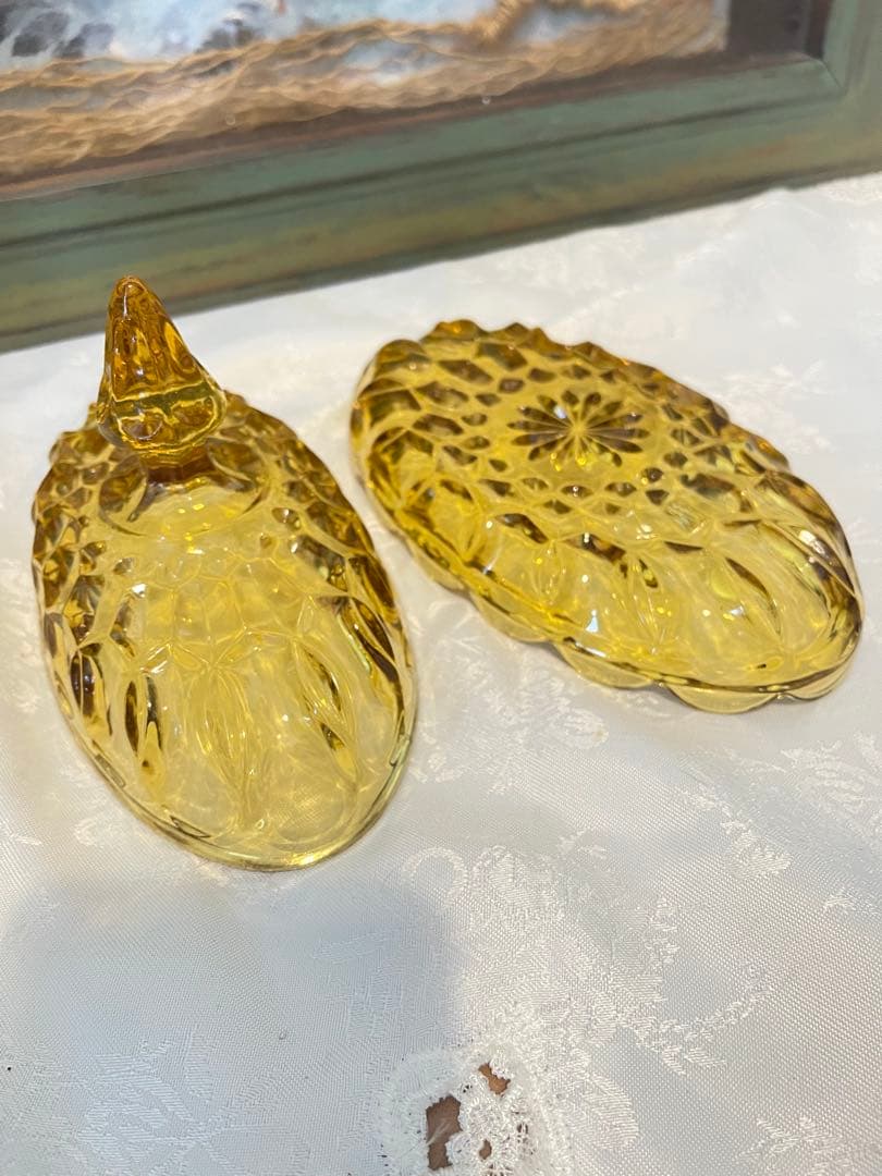 【ヴィンテージ】Anchor Hocking アンバーガラス