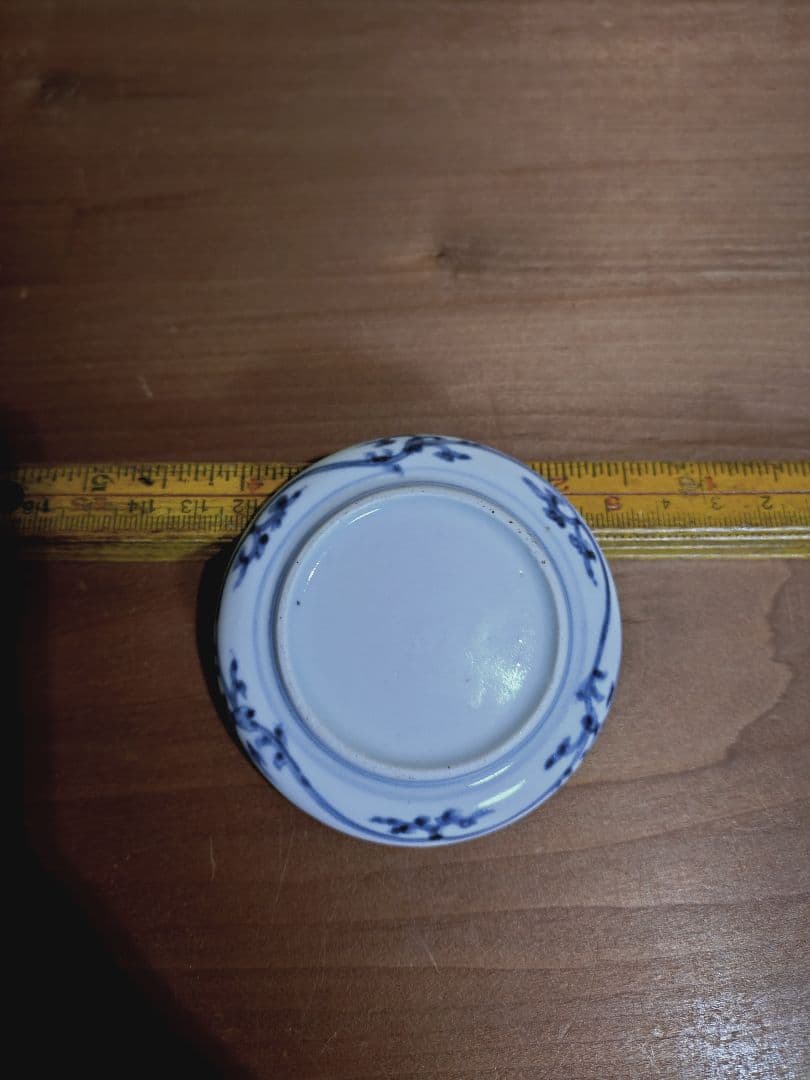 古伊万里 染付 蛸唐草紋 輪花 豆皿 手塩皿