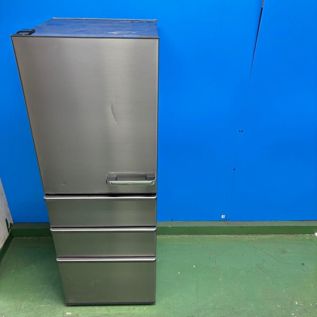 521 AQUA 大型冷蔵庫 300L強 小型　家庭用 左開き 自動製氷 マット