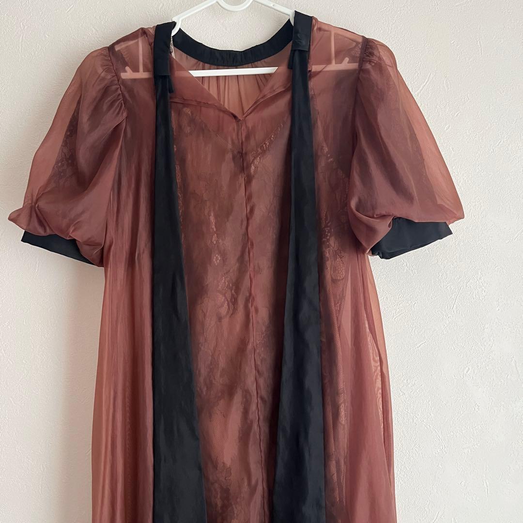 【専用】niana Aライン オーガンジーレースレイヤードドレス